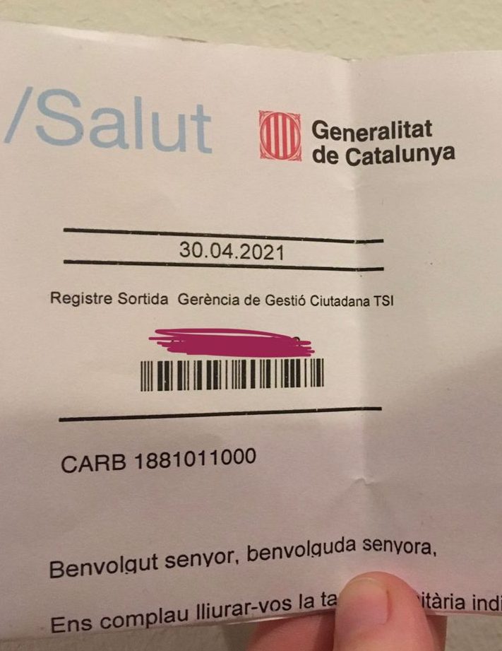 Cuál es el número de la tarjeta sanitaria en Cataluña